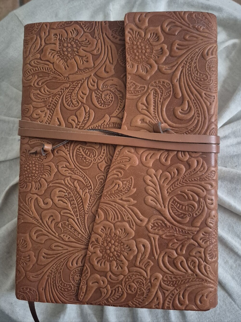 Embossed Leather Journal-Saddle Tan